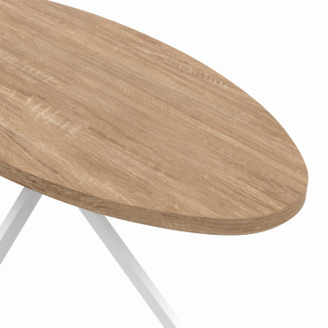 Table à manger ovale Céleste bois et blanc 200cm