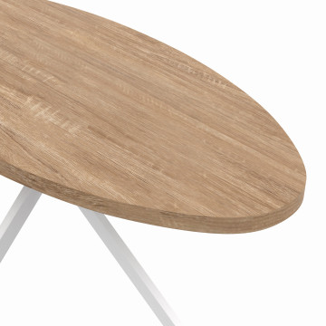 Table à manger ovale Céleste bois et blanc 200cm