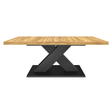 Table à manger extensible Alexia bois et noir 160-200cm