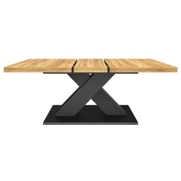 Table à manger extensible Alexia bois et noir 160-200cm