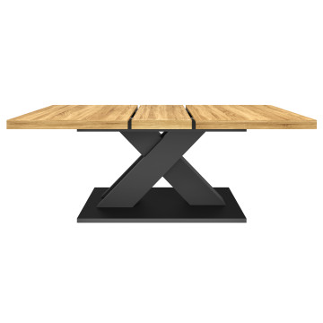 Table à manger extensible Alexia bois et noir 160-200cm
