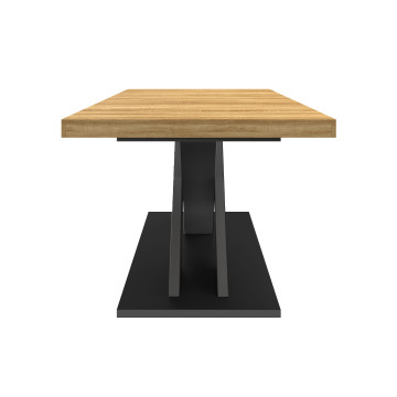 Table à manger extensible Alexia bois et noir 160-200cm