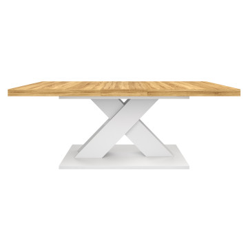 Table à manger extensible Alexia bois et blanc 160-200cm