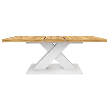 Table à manger extensible Alexia bois et blanc 160-200cm