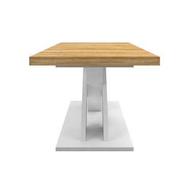 Table à manger extensible Alexia bois et blanc 160-200cm