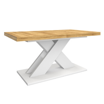 Table à manger extensible Alexia bois et blanc 160-200cm