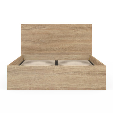 Lit coffre Sicile 140x190cm effet bois naturel