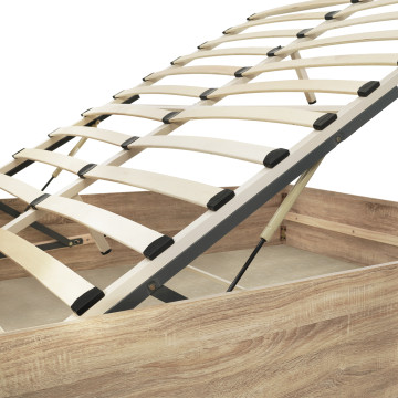 Lit coffre Sicile 140x190cm effet bois naturel