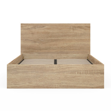 Lit coffre Sicile 160x200cm effet bois naturel