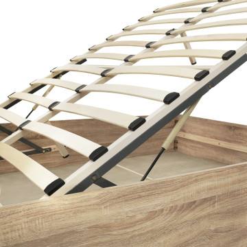 Lit coffre Sicile 160x200cm effet bois naturel