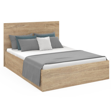 Lit coffre Sicile 160x200cm effet bois naturel
