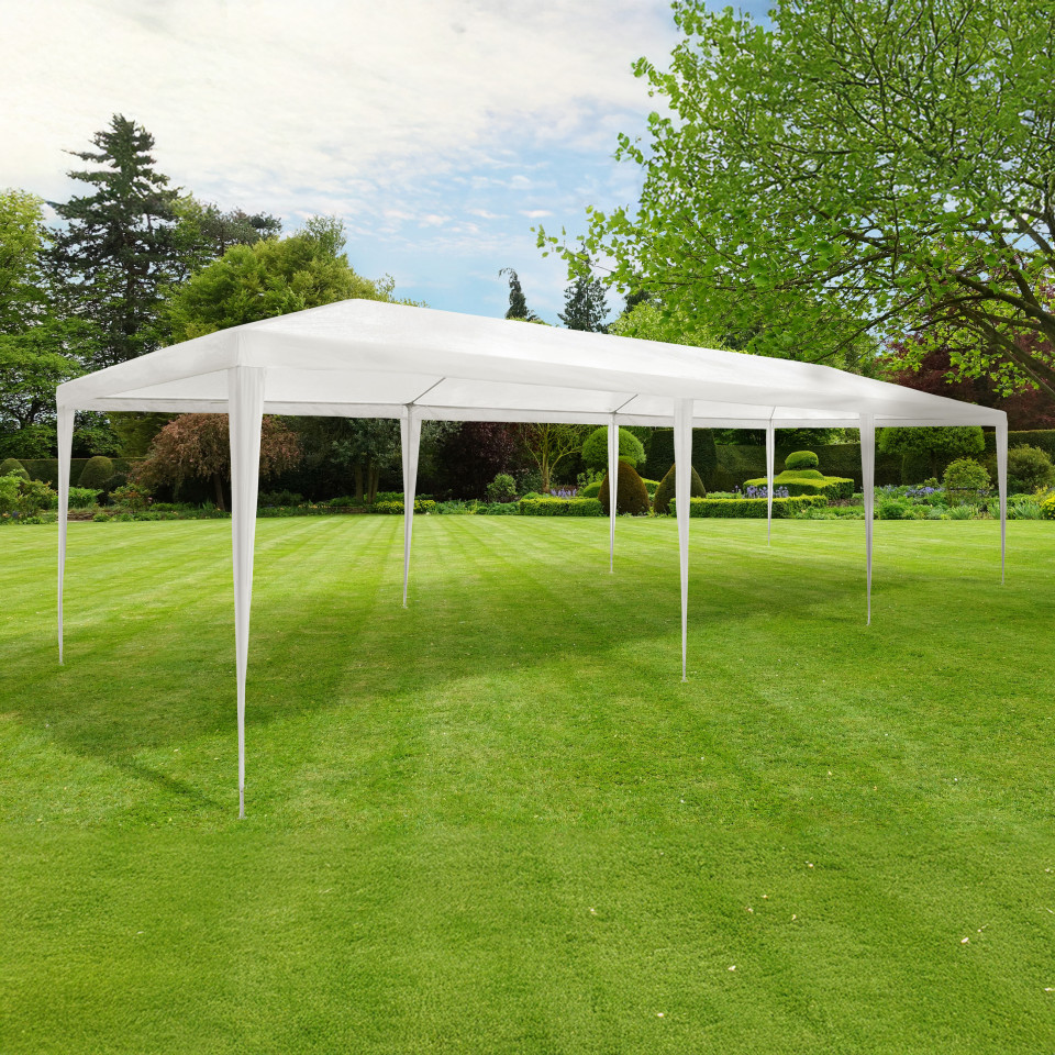 Tente de réception extérieure blanche 3x9m + 6 murs