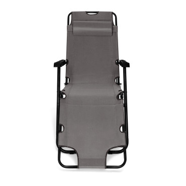 Fauteuils de jardin Relax double position gris - lot de 2