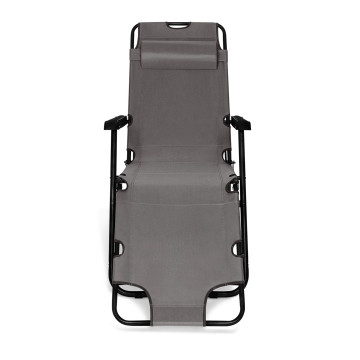 Fauteuils de jardin Relax double position gris - lot de 2