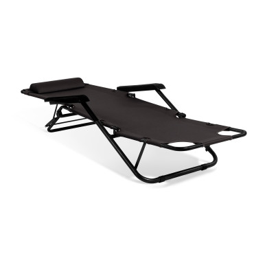 Fauteuils de jardin Relax double position noirs - lot de 2
