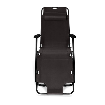 Fauteuils de jardin Relax double position noirs - lot de 2