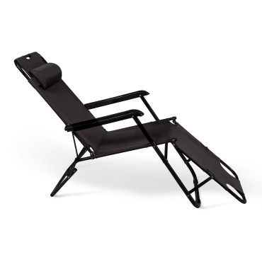 Fauteuils de jardin Relax double position noirs - lot de 2