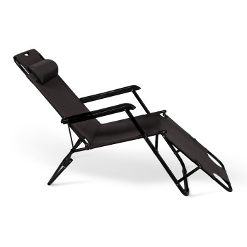 Fauteuils de jardin Relax double position noirs - lot de 2