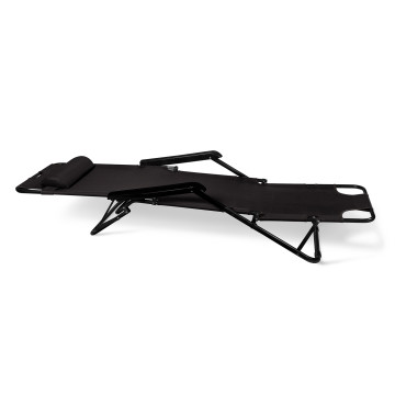 Fauteuils de jardin Relax double position noirs - lot de 2
