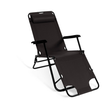 Fauteuils de jardin Relax double position noirs - lot de 2