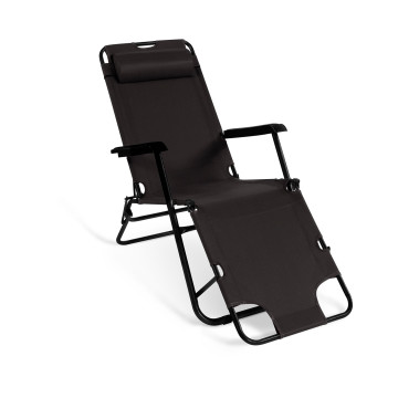 Fauteuils de jardin Relax double position noirs - lot de 2