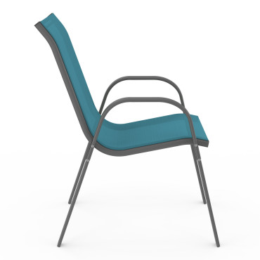 Chaises de jardin empilables textilène mix couleurs - lot de 4
