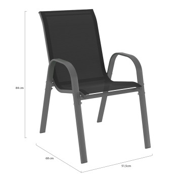 Chaises de jardin empilables textilène mix couleurs - lot de 4