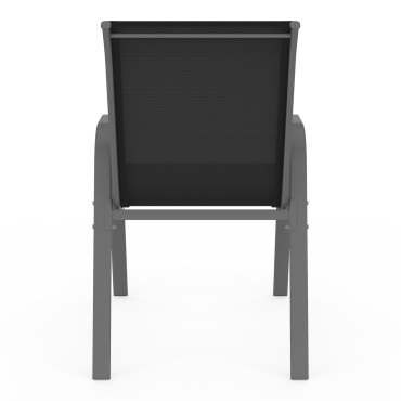 Chaises de jardin empilables textilène mix couleurs - lot de 4