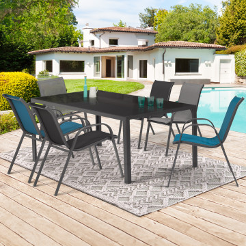 Chaises de jardin empilables textilène mix couleurs - lot de 6