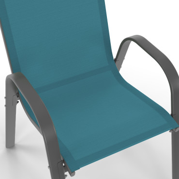 Chaises de jardin empilables textilène mix couleurs - lot de 6