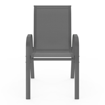 Chaises de jardin empilables textilène mix couleurs - lot de 6