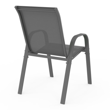 Chaises de jardin empilables textilène mix couleurs - lot de 6