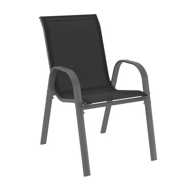 Chaises de jardin empilables textilène mix couleurs - lot de 6