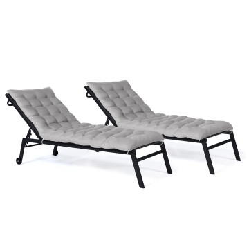 Coussins universels gris pour bain de soleil - lot de 2