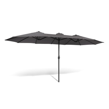 Parasol double 4,5m gris