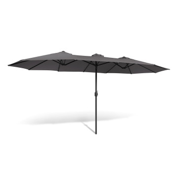 Parasol double 4,5m gris