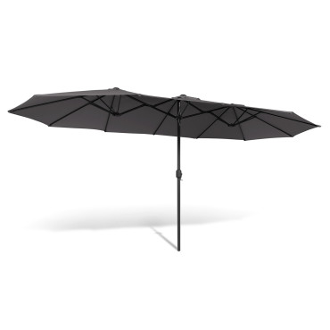 Parasol double 4,5m gris