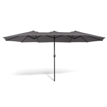 Parasol double 4,5m gris
