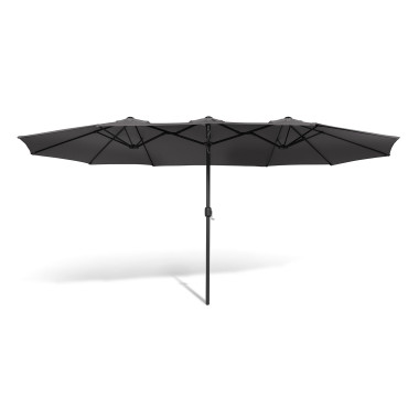 Parasol double 4,5m gris