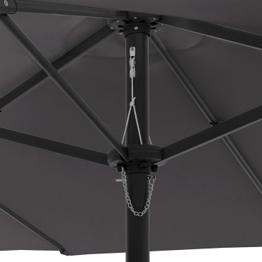 Parasol double 4,5m gris
