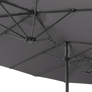 Parasol double 4,5m gris