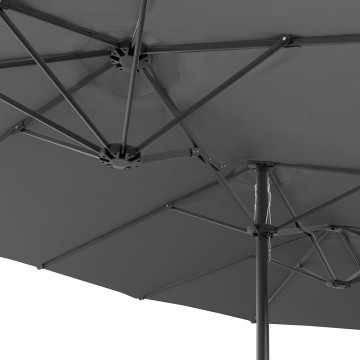 Parasol double 4,5m gris