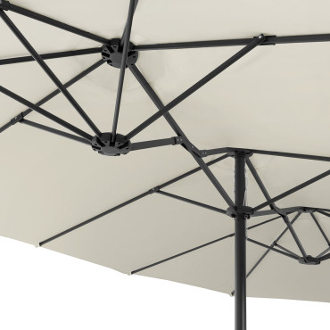 Parasol double 4,5m crème