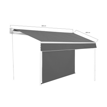 Store banne vertical Genova 3x2m gris