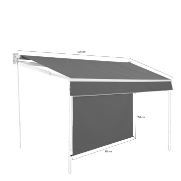 Store banne vertical Genova 4x3m gris