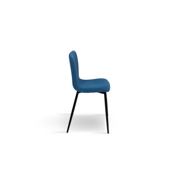 Chaises Margot en velours bleu foncé - Lot de 4