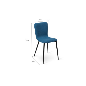 Chaises Margot en velours bleu foncé - Lot de 4