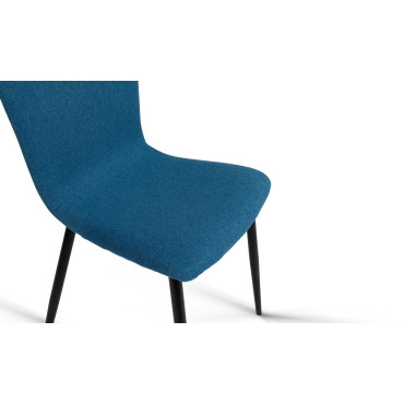 Chaises Margot en velours bleu foncé - Lot de 4