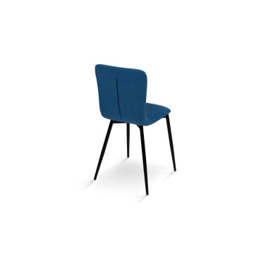 Chaises Margot en velours bleu foncé - Lot de 4