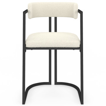 Chaises Rudy bouclette crème pieds métal - lot de 4